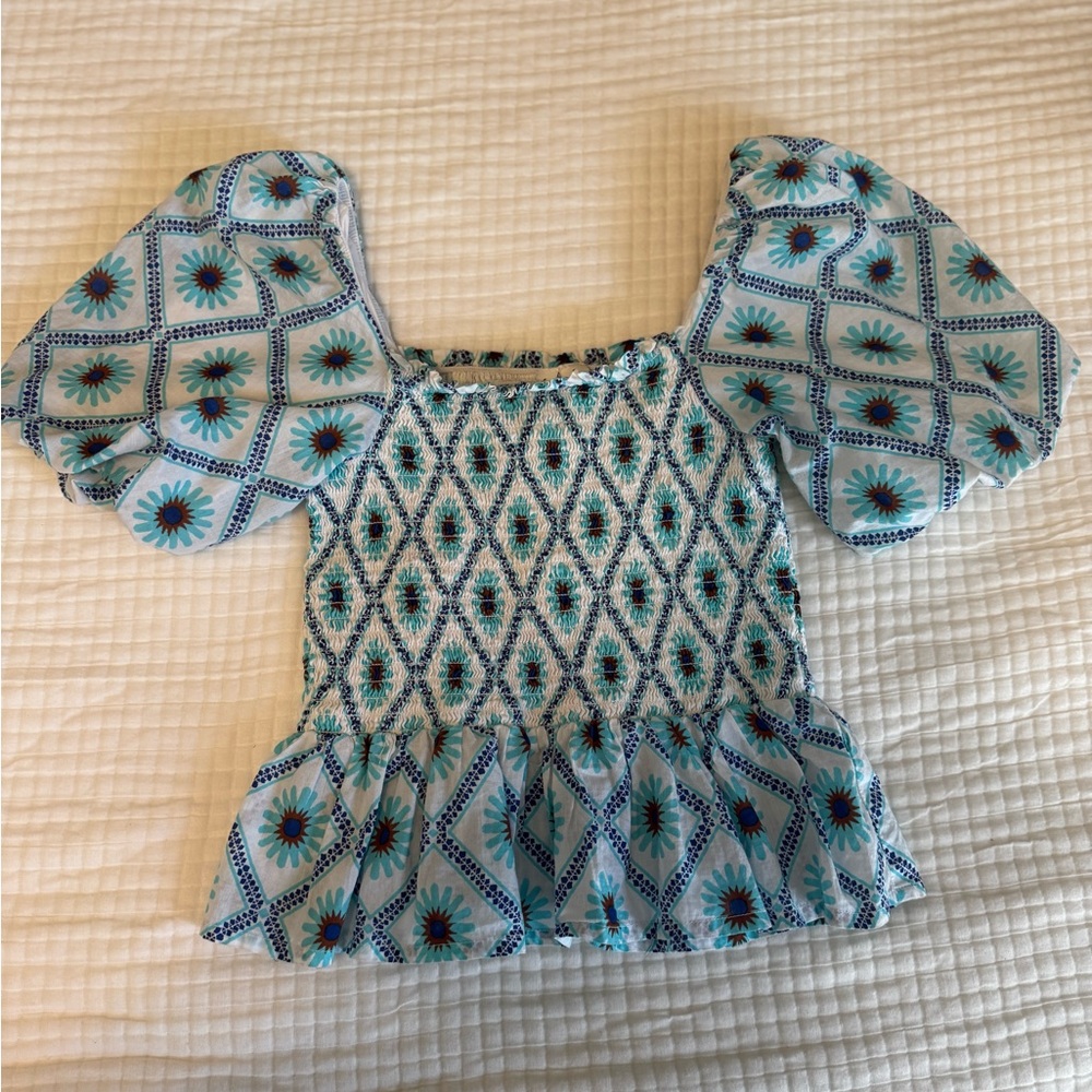 Blue Patterned Women's Top